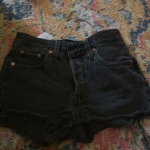 Black Denim Cutoff Shorts